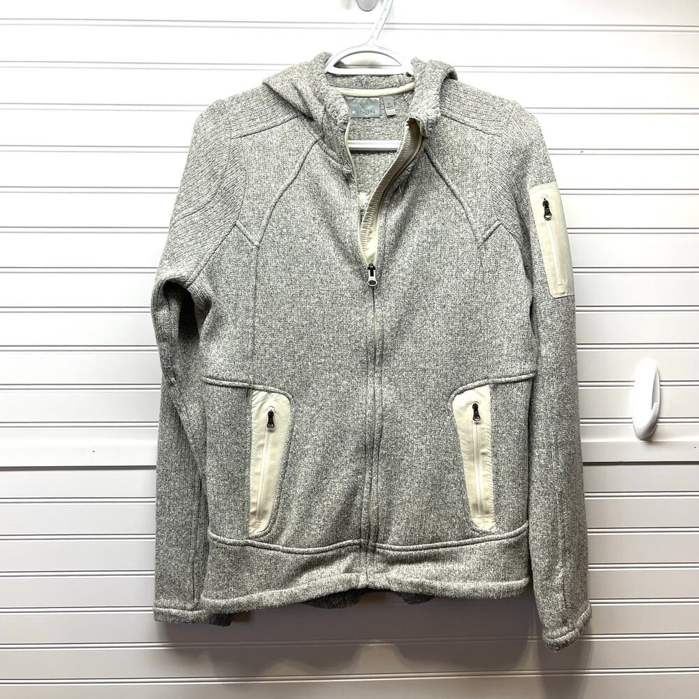 Athleta Zip Up Embroidered Hood Sweat-jacket Size M